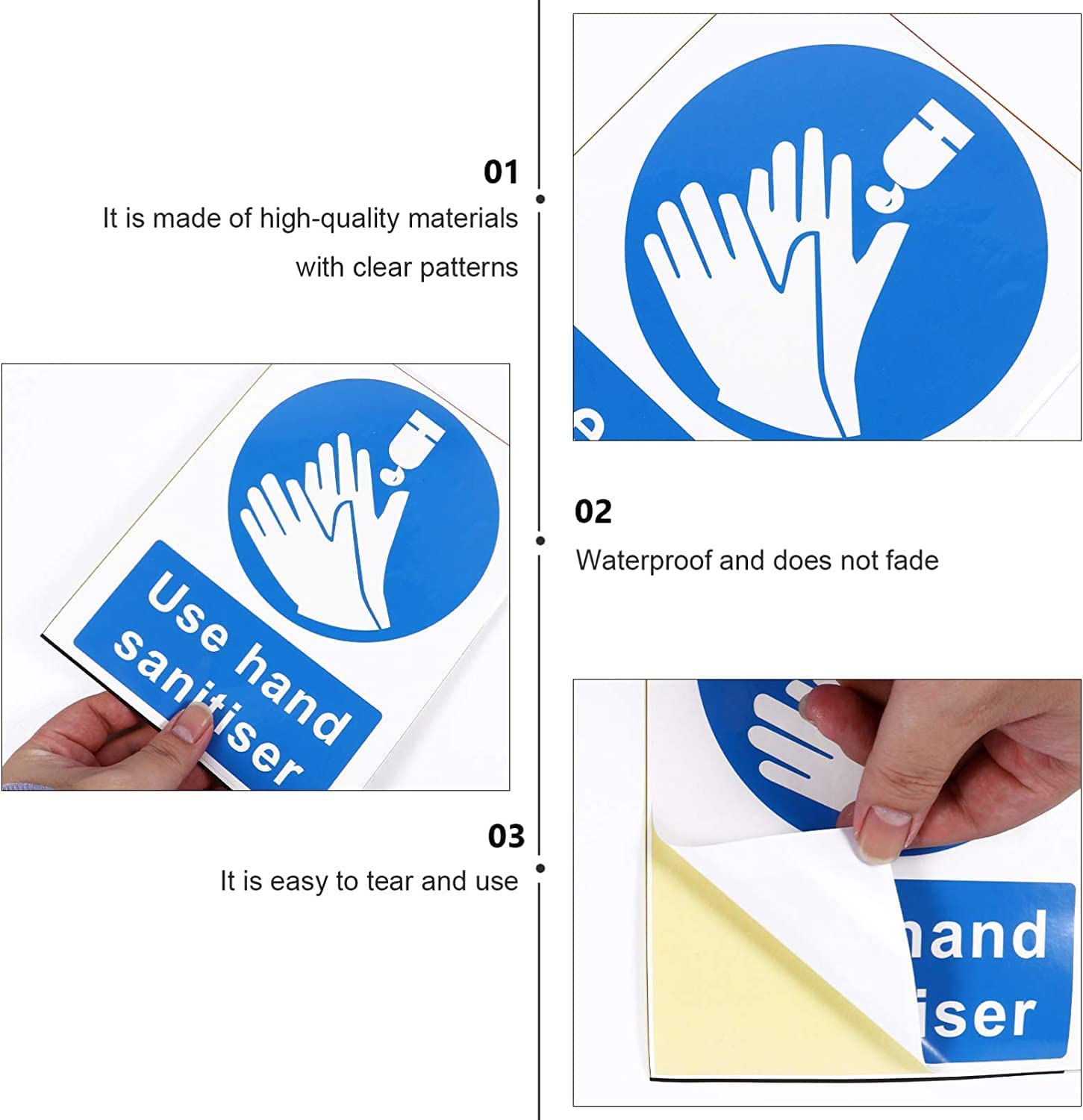 Guidance sticker, adhesive sticker for washing hands