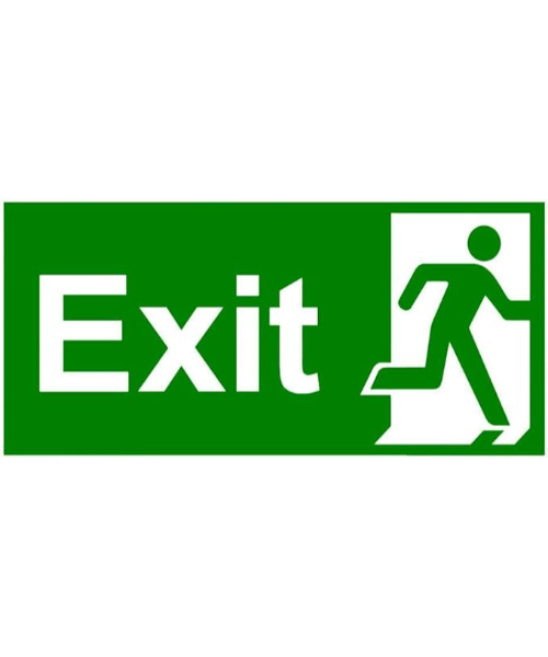 Directional sign Exit sign with right arrow