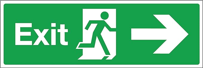 Directional sign: Exit sign with right arrow