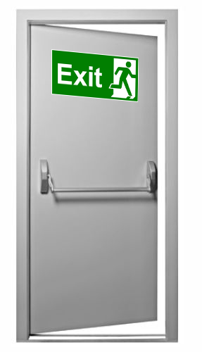 Directional sign: Exit sign with right arrow