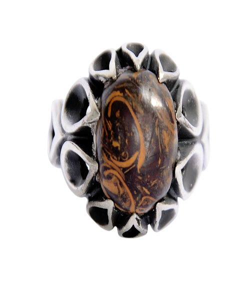 Silver Ring 925 with Agate stone - Brown