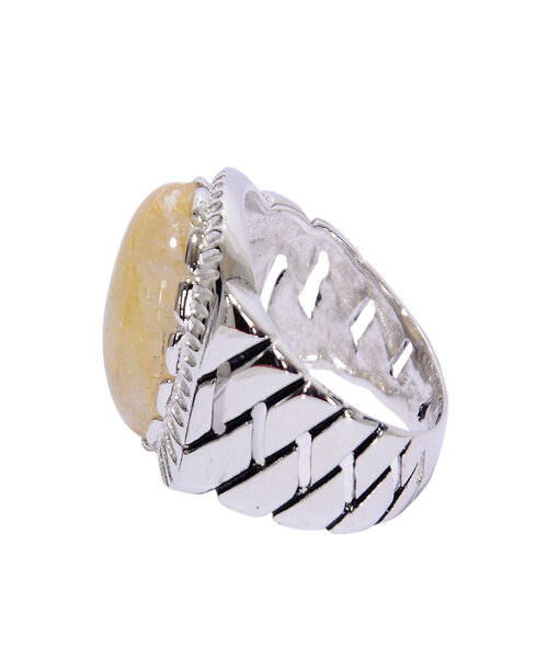 Silver Ring 925 with rutile stone - Brown