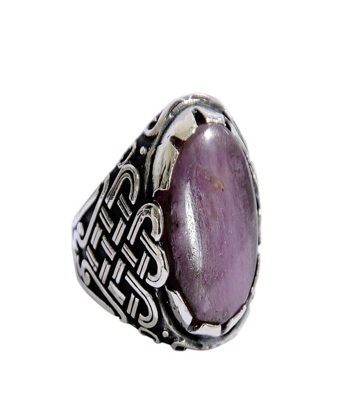 Silver Ring 925 with African ruby stone