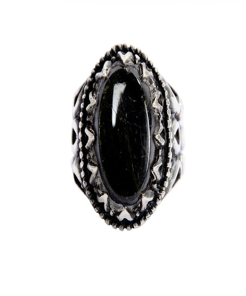 Silver Ring 925 with jasper stone - Black
