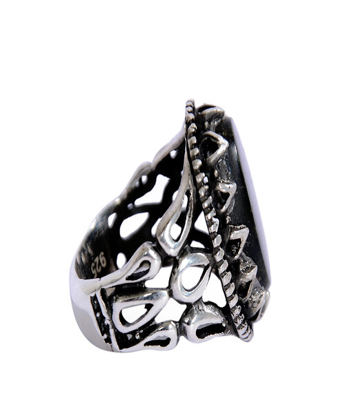 Silver Ring 925 with jasper stone - Black