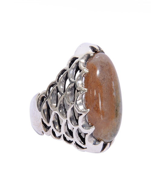 Silver Ring 925 with moses gad stone - Brown