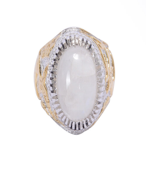 Silver Ring 925 with moonstone - White