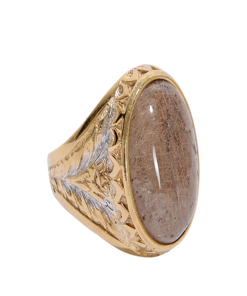 Silver Ring 925 with rutile stone - Brown