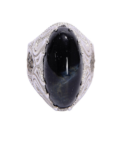Silver Ring 925 with tiger stone - Black