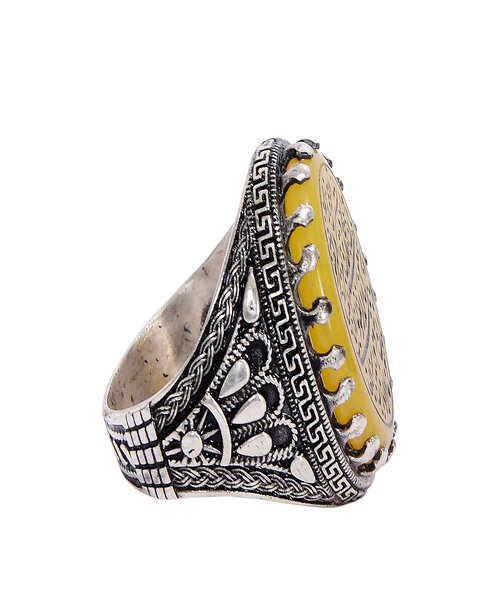 Silver Ring 925 with sun honor stone - Yellow