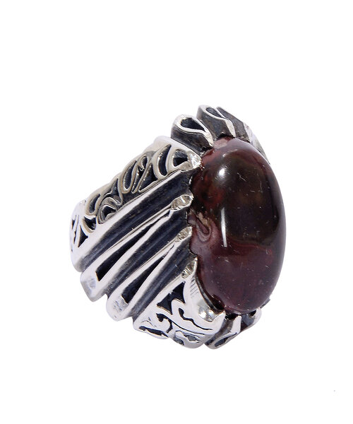 Silver Ring 925 with liver agate stone - Black