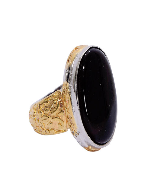 Silver Ring 925 with agate stone - Black