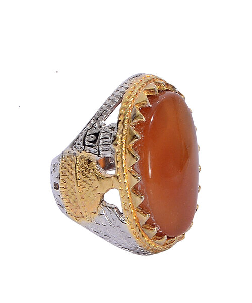 Silver Ring 925 with agate stone - Brown