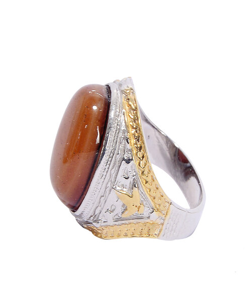 Silver Ring925 with agate stone - Brown