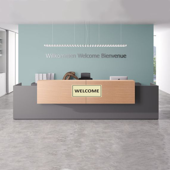 A Sign to welcome visitors and employees (WELCOME) , in English