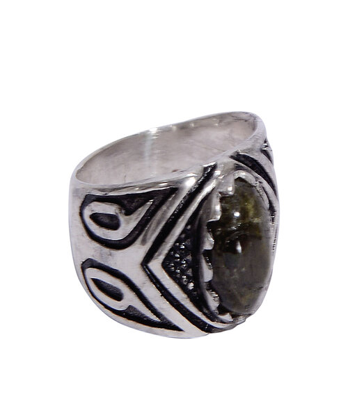 Silver Ring 925 with aquamarine stone - Black Silver