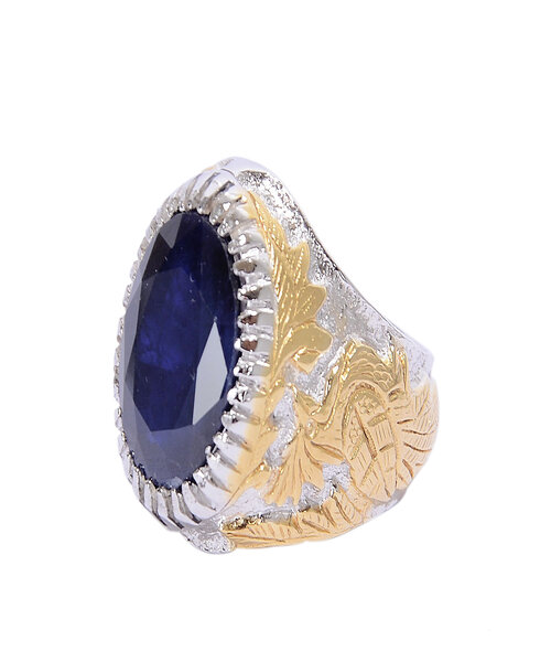 Silver Ring925 with african sapphire stone - Multicolor
