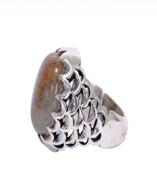Silver Ring 925 with moses gad stone - Brown