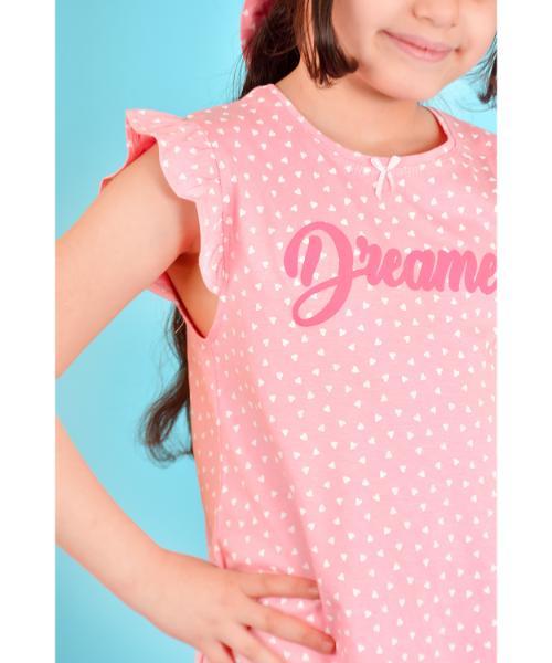 Sleeveless printed cotton Dress with headband for Girls - Rose