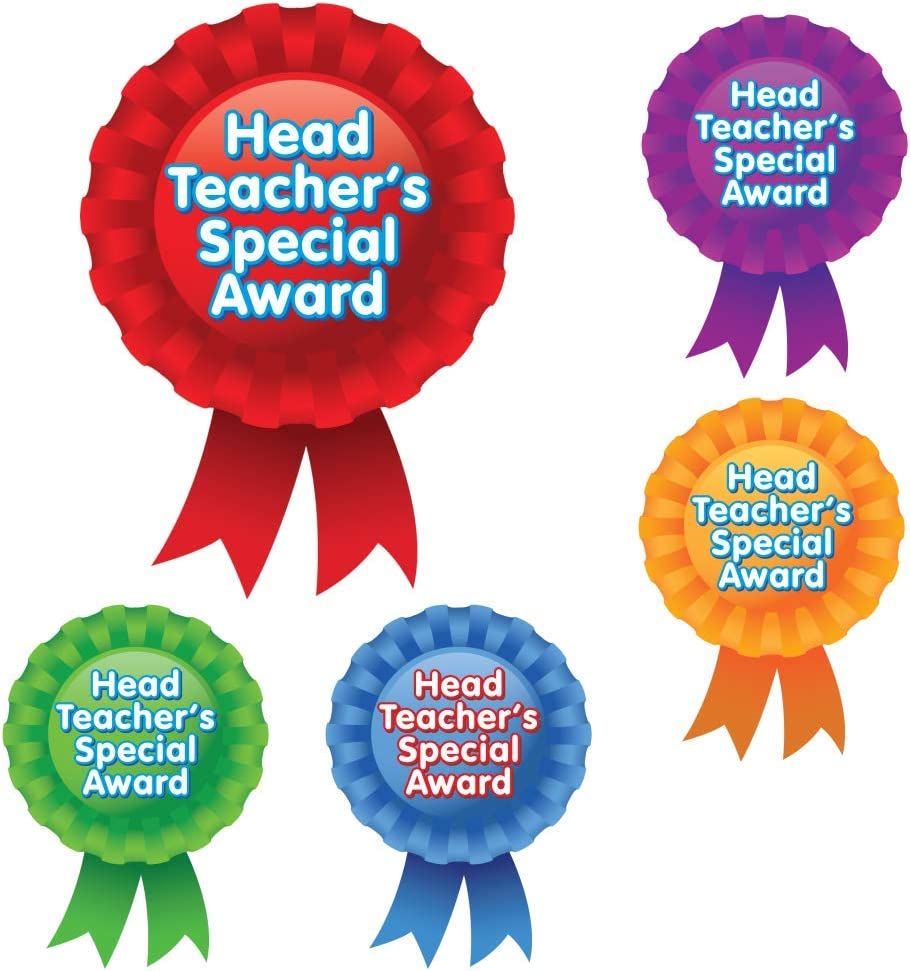 (School sticker with phrases , (head teacher's special award
