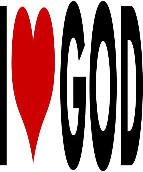 (A sticker with the phrase , (I Love GOD