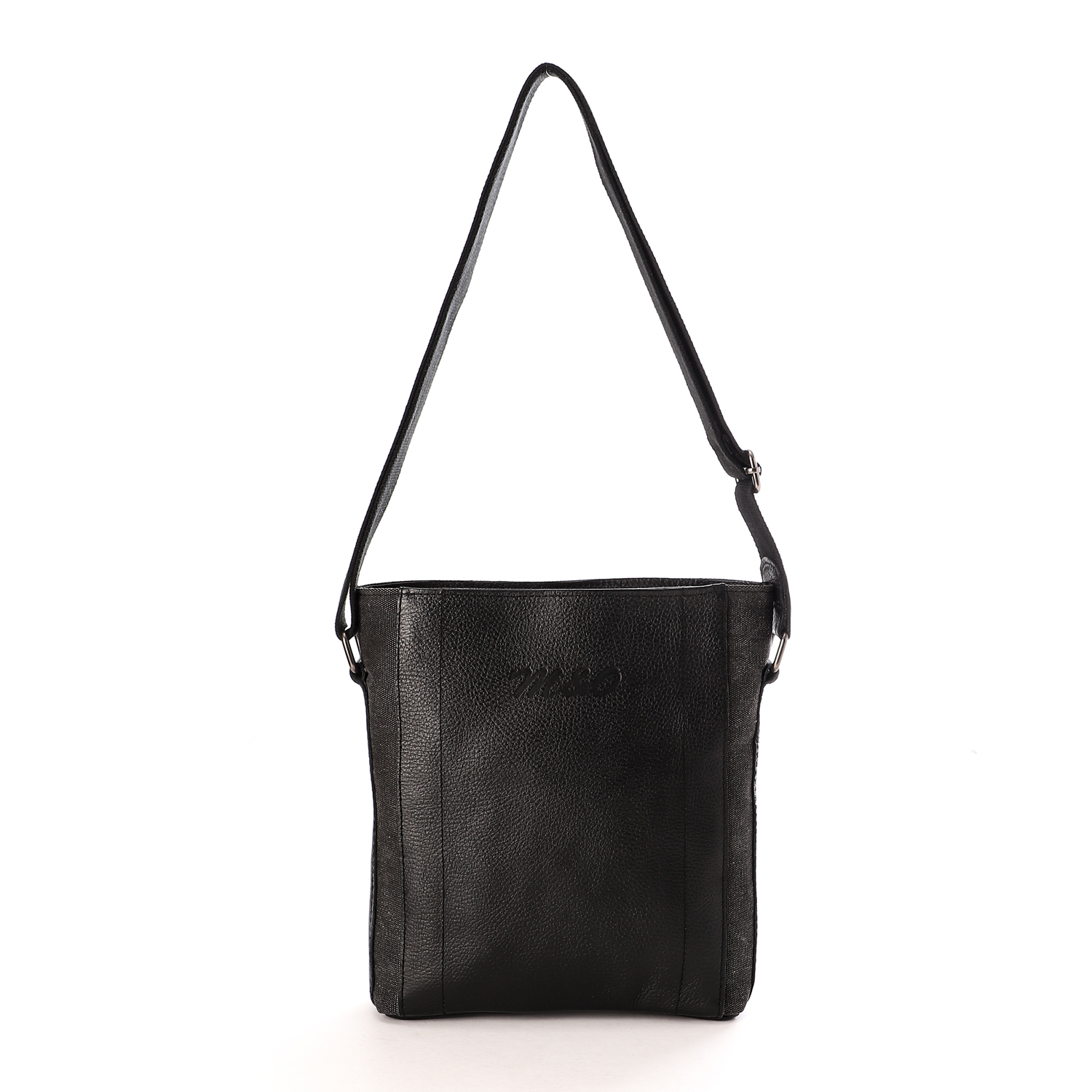 حقيبة كروس من أم أند أو كاجوال كتان وجلد طبيعى للرجال - أسود