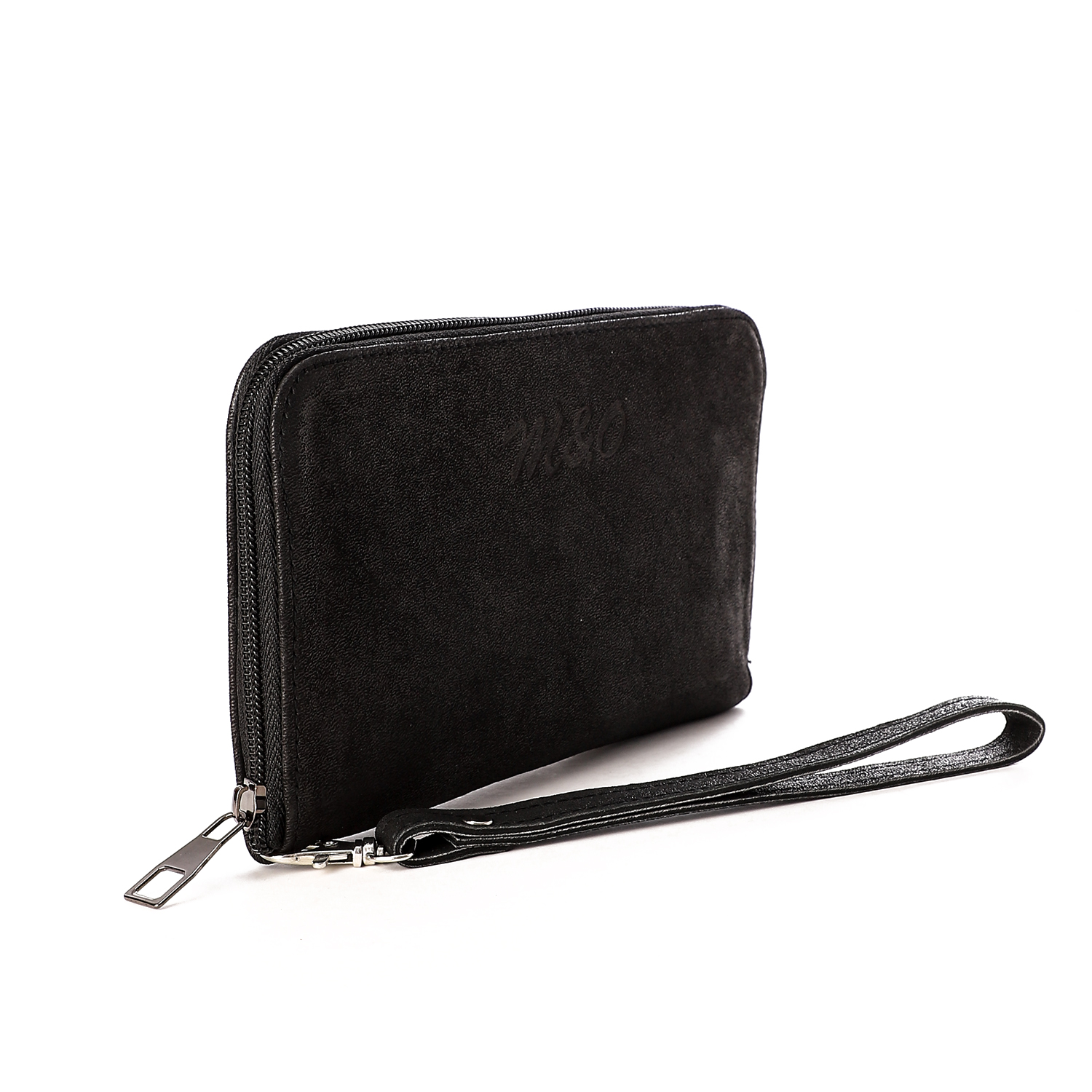 M&O Leather Wallet With Mobile Cover - Black