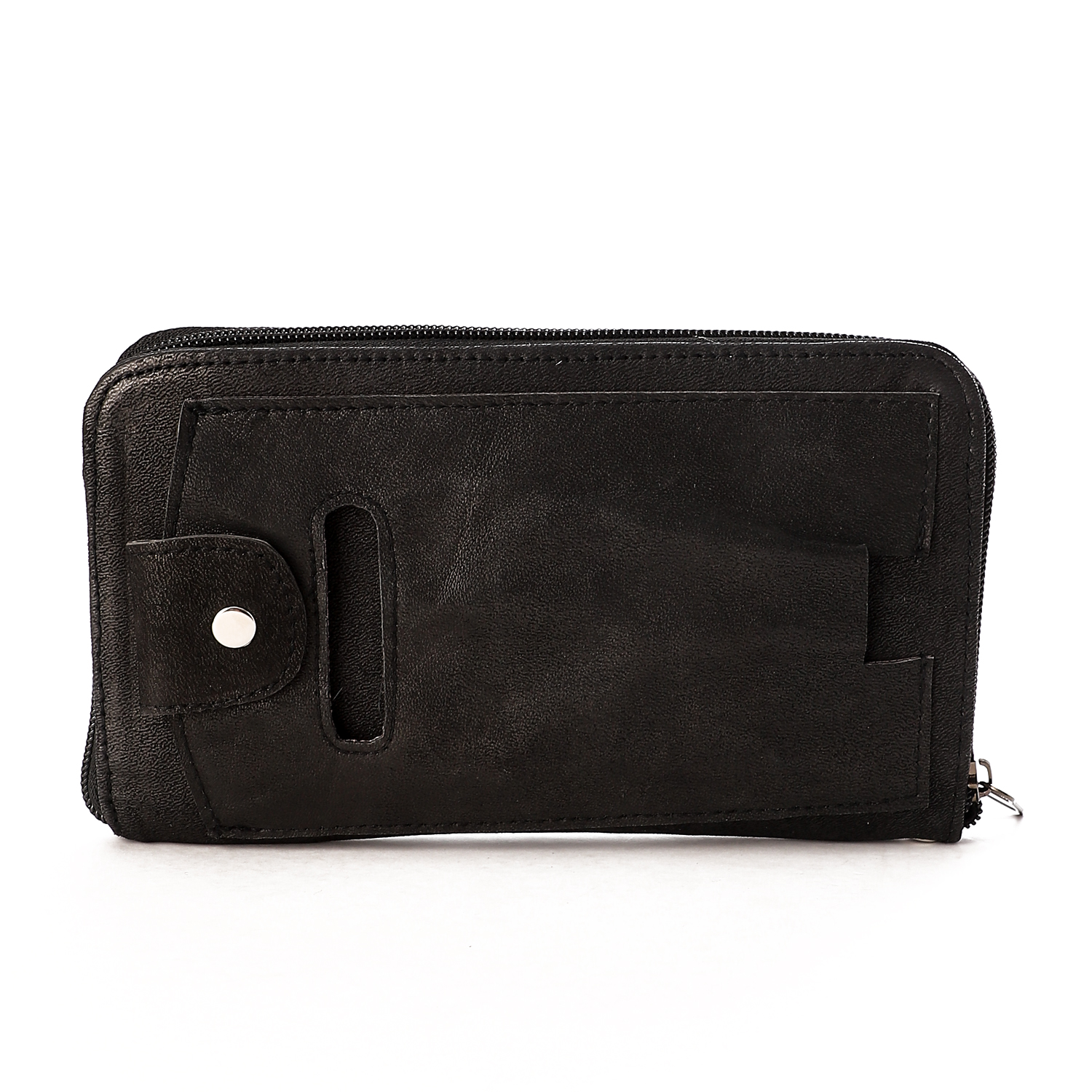 M&O Leather Wallet With Mobile Cover - Black