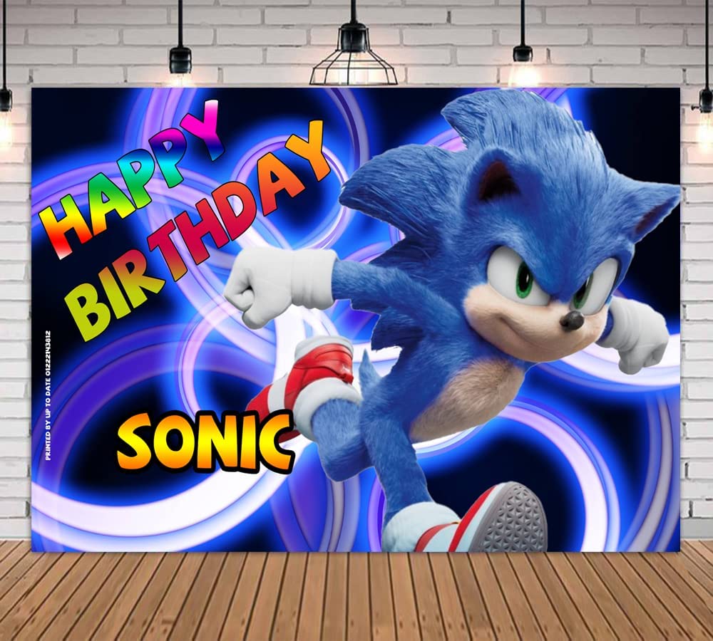 Celebrate birthdays in style with this Sonic poster backdrop for party photography
