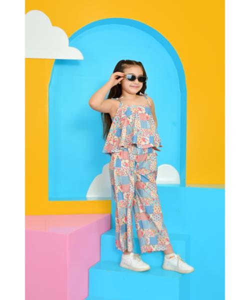 Summer Outing Set For Girls 2 Pieces - Multi Color