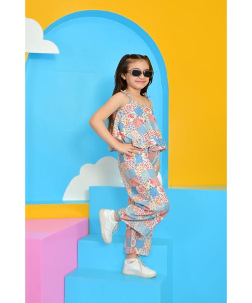 Summer Outing Set For Girls 2 Pieces - Multi Color