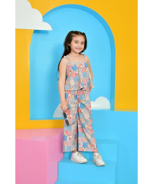 Summer Outing Set For Girls 2 Pieces - Multi Color