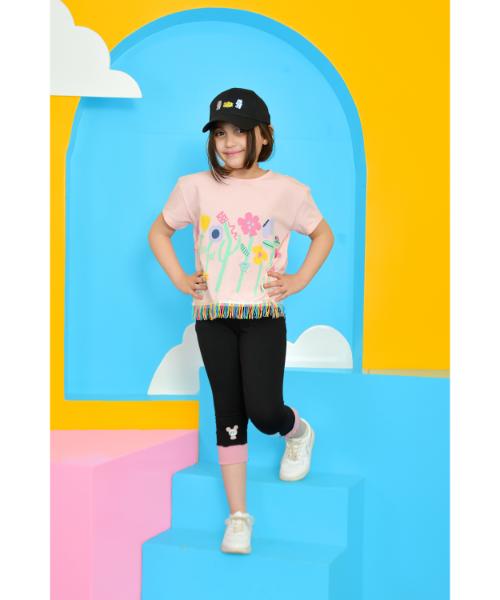 Solid Bermuda Pants for Girls - Black