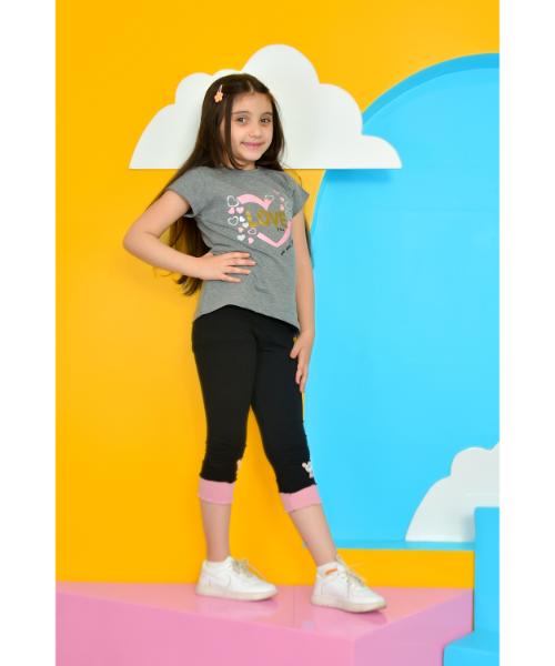 Solid Bermuda Pants for Girls - Black