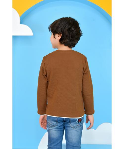 Casual long Sleeve T-shirt for Boys - Brown