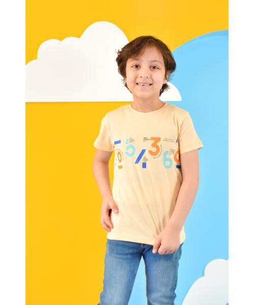 Cotton Casual T-Shirt Short Sleeve For Boys  - Melon