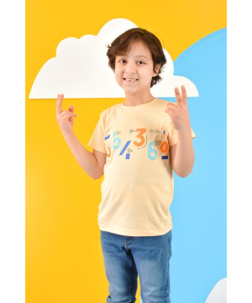 Cotton Casual T-Shirt Short Sleeve For Boys  - Melon