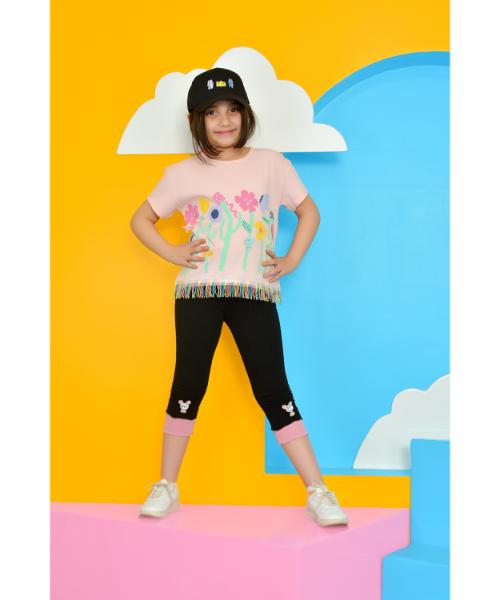 Solid Bermuda Pants for Girls - Black