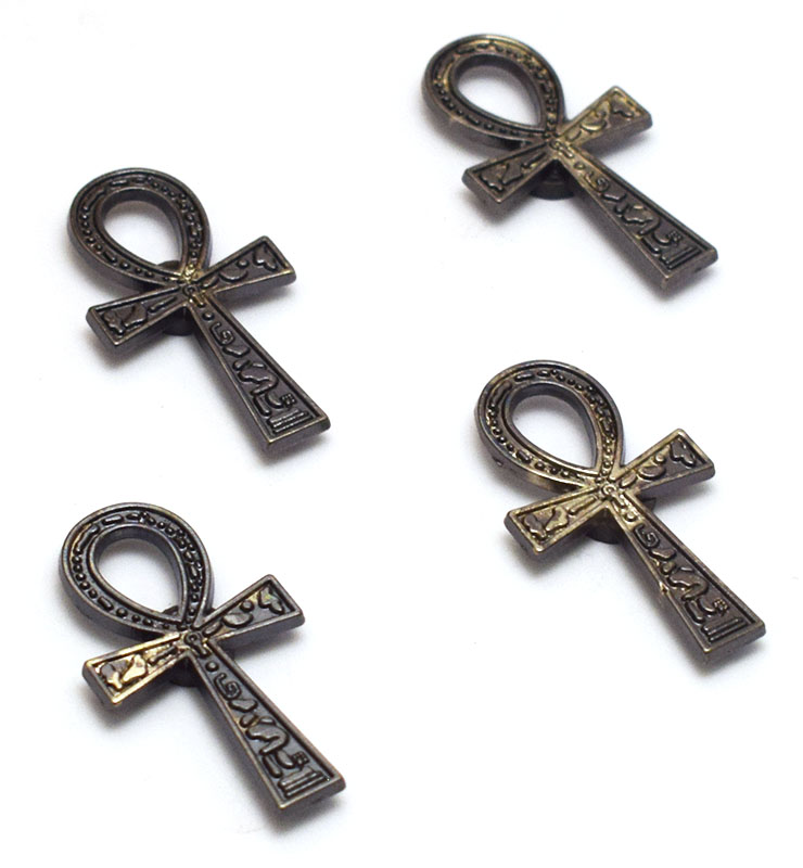 4 pieces of  immatgar pharaonic Egyptian ankh key Fridge Magnets Egyptian souvenirs gifts - Inspired Gift from Egypt ( Light Black )