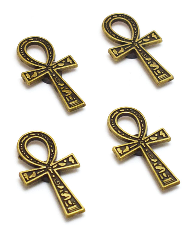 4 pieces of  immatgar pharaonic Egyptian ankh key Fridge Magnets Egyptian souvenirs gifts - Inspired Gift from Egypt ( Burnt Yellow )