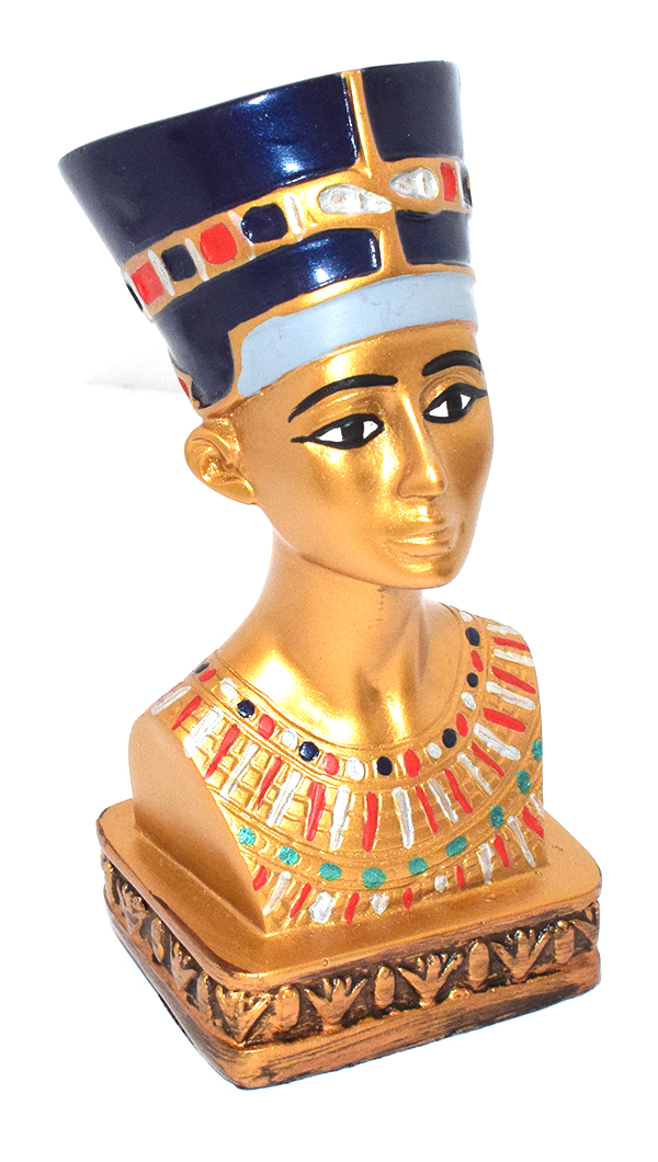immatgar pharaonic Egyptian Nefertiti Statue Egyptian souvenirs gifts - Inspired Gift from Egypt ( Multi color - 12 CM )