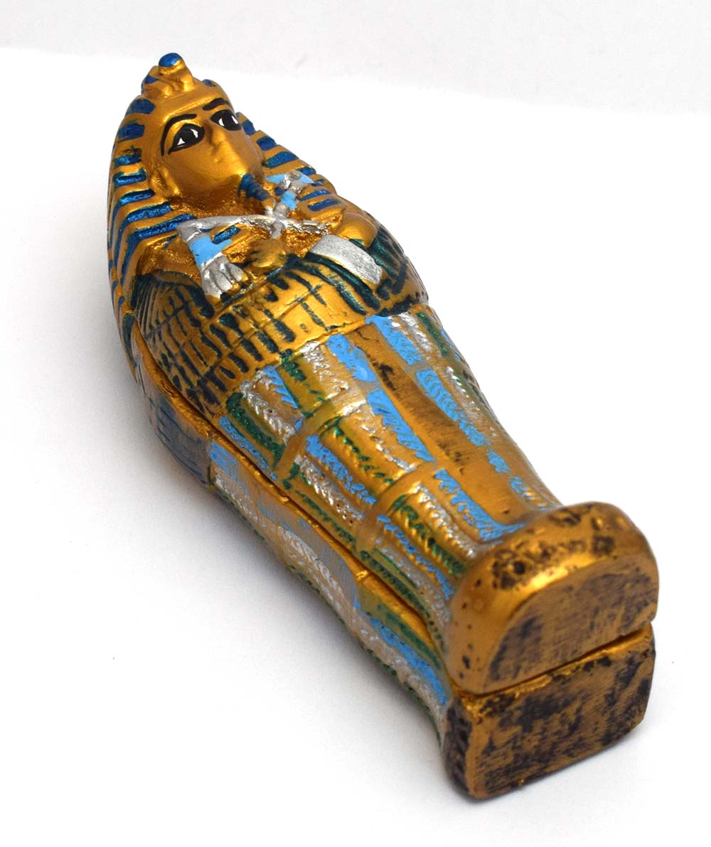 immatgar pharaonic Egyptian Mummy coffin  Statue Egyptian souvenirs gifts Inspired Gift from Egypt ( Multi color 6 - 9 CM )