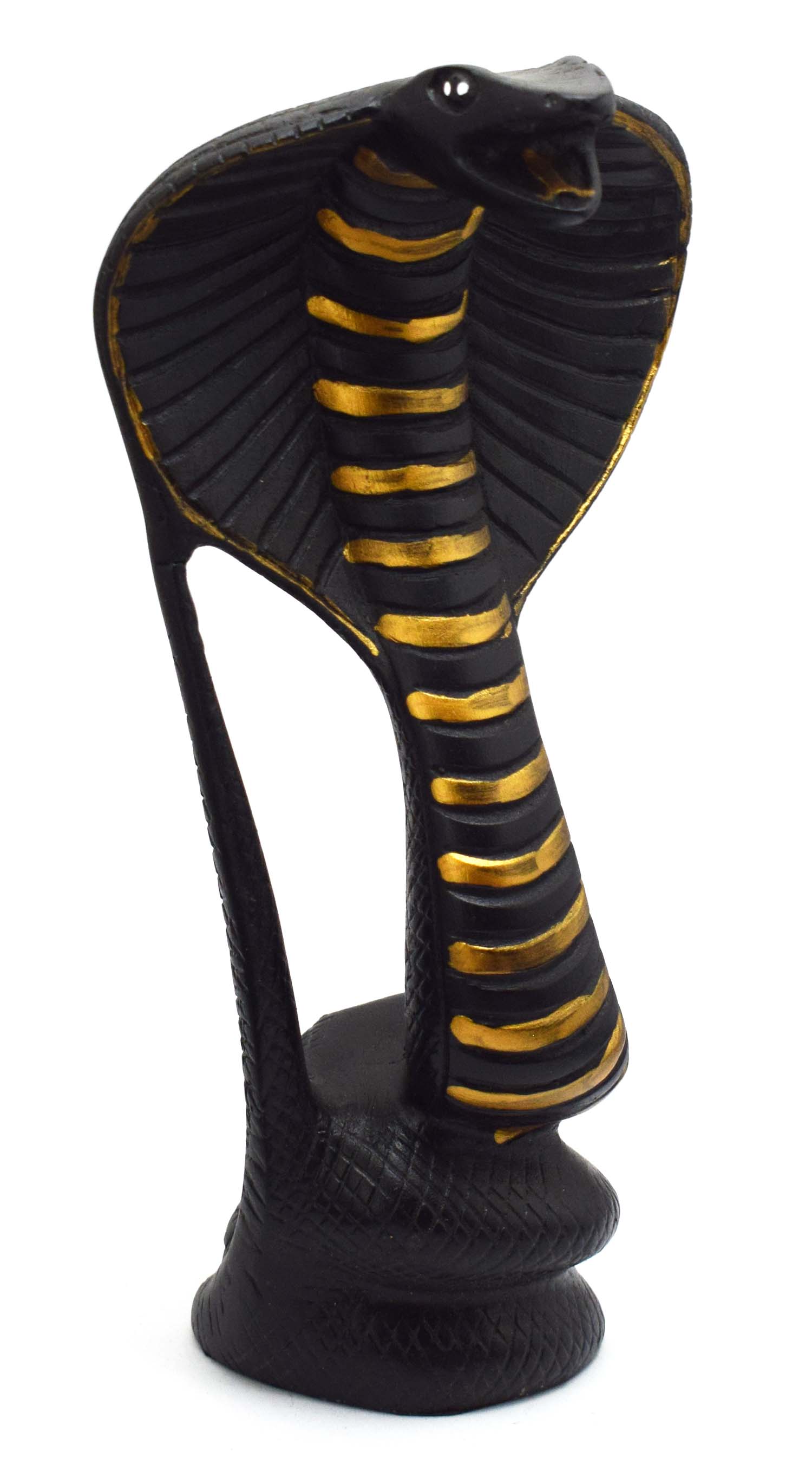 immatgar pharaonic Egyptian  Cobra Snake Statue Egyptian souvenirs gifts Inspired Gift from Egypt ( Black - 18.5 CM Height )