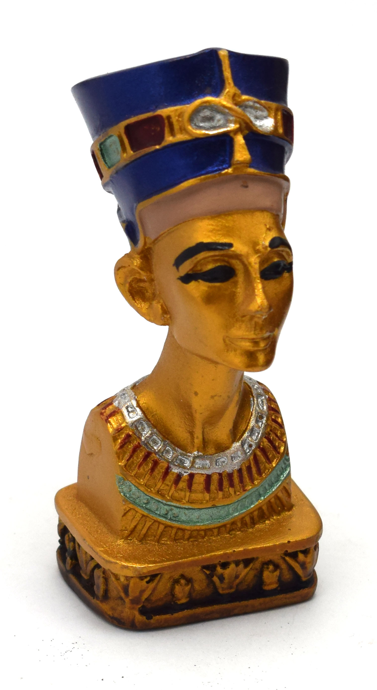 immatgar pharaonic Egyptian Nefertiti Statue Egyptian souvenirs gifts - Inspired Gift from Egypt ( Multi color - 8 CM Tall )
