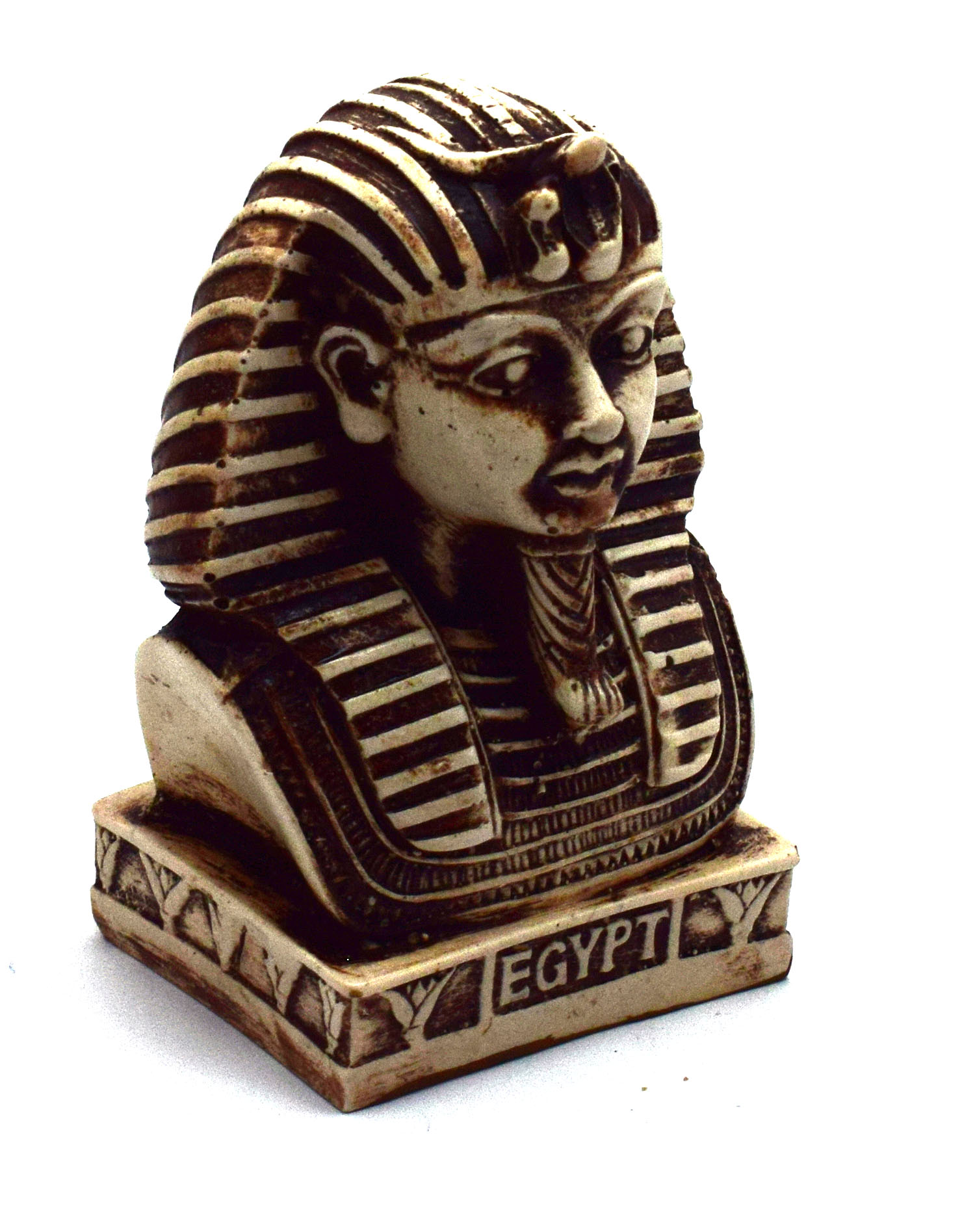 تمثال الملك المصري  توت عنخ آمون هدايا تذكارية مصرية للنساء والفتيات والأم (أبيض - طول 8.5 سم)