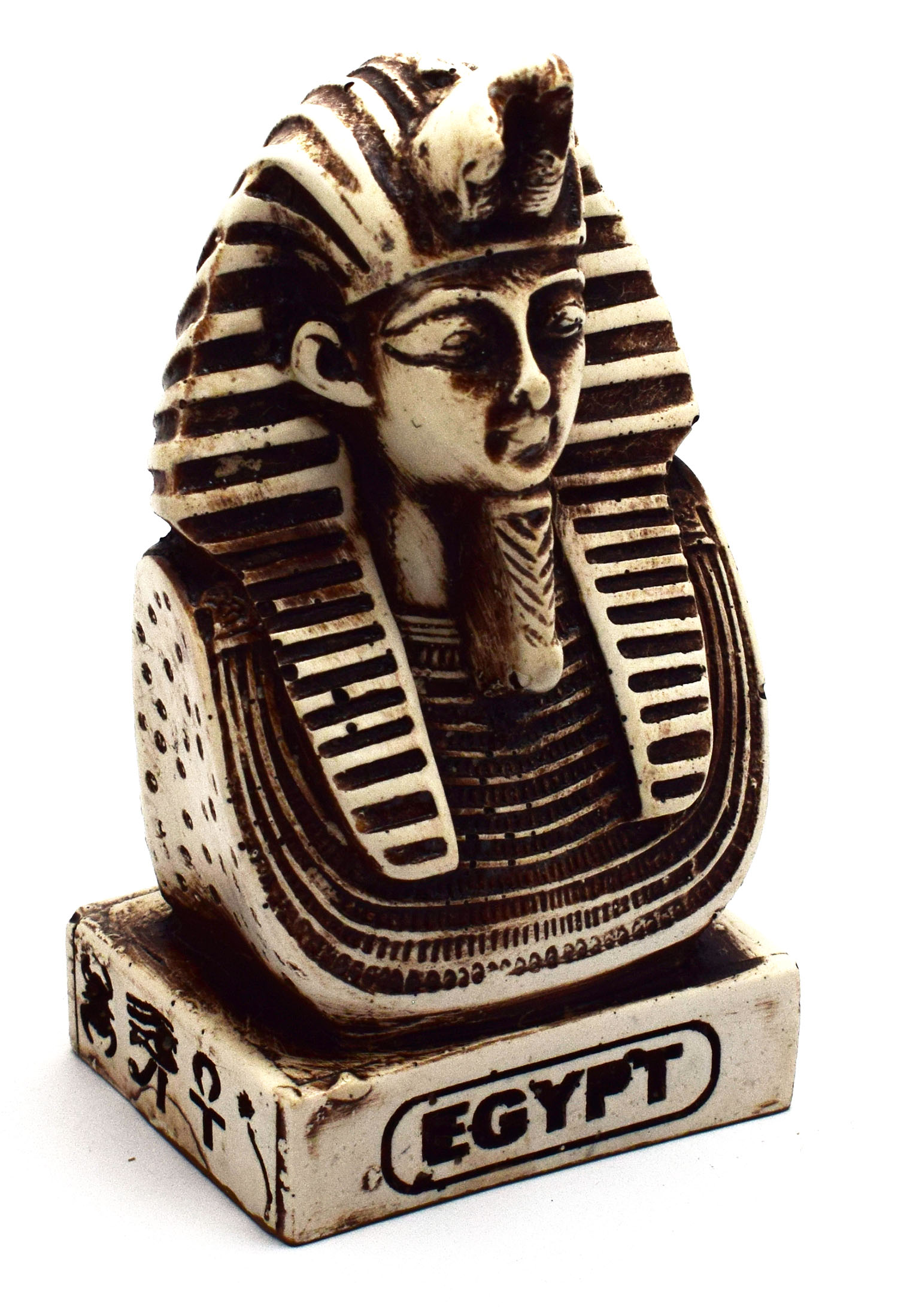 immatgar pharaonic Egyptian King Tutankhamun Statue Egyptian souvenirs gifts  for Women Girls and mother ( White - 9.5 CM long )