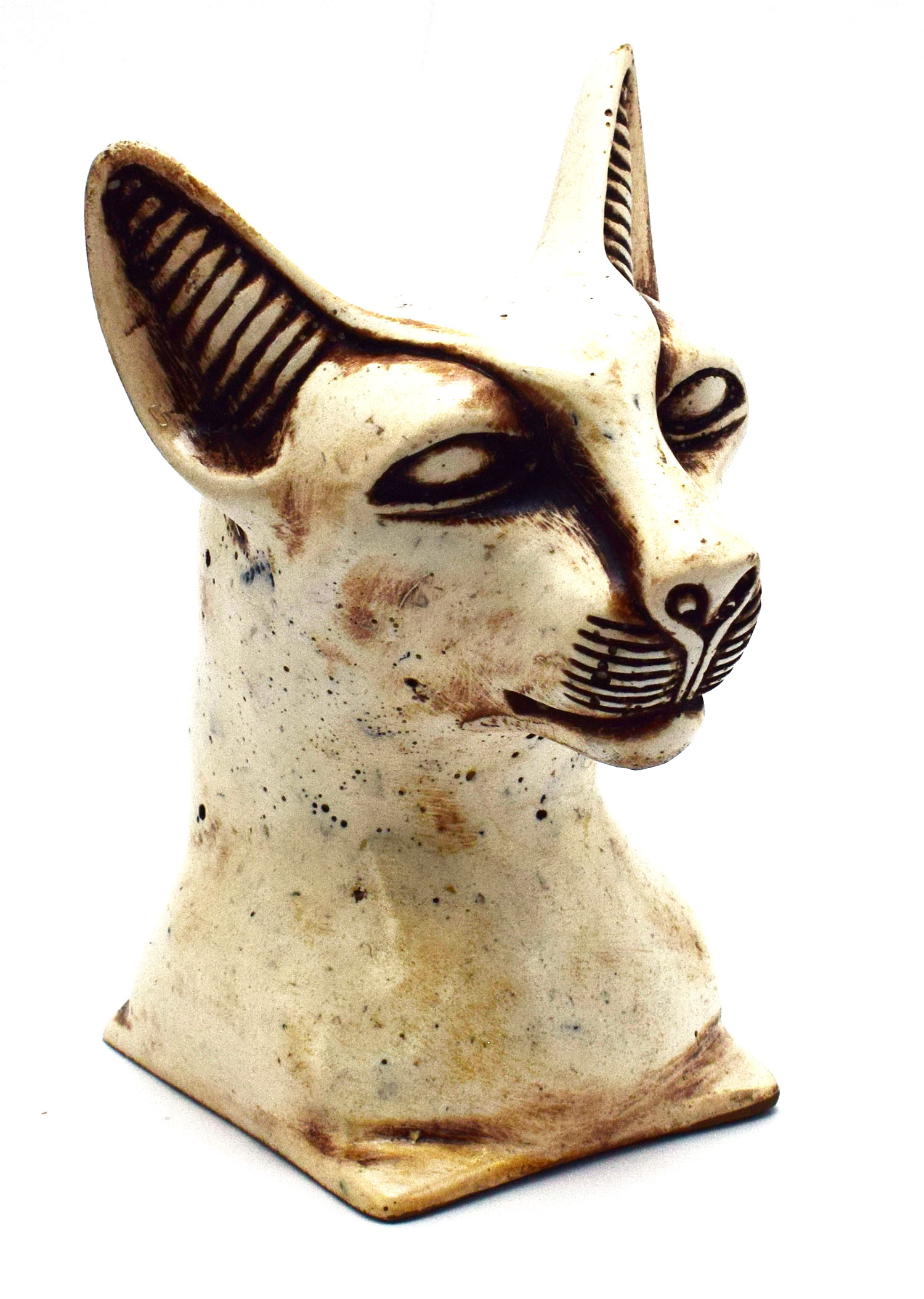 immatgar pharaonic Egyptian cat bastet Head Statue Egyptian souvenirs gifts  for Women Girls and mother ( White - 10.5 CM long )