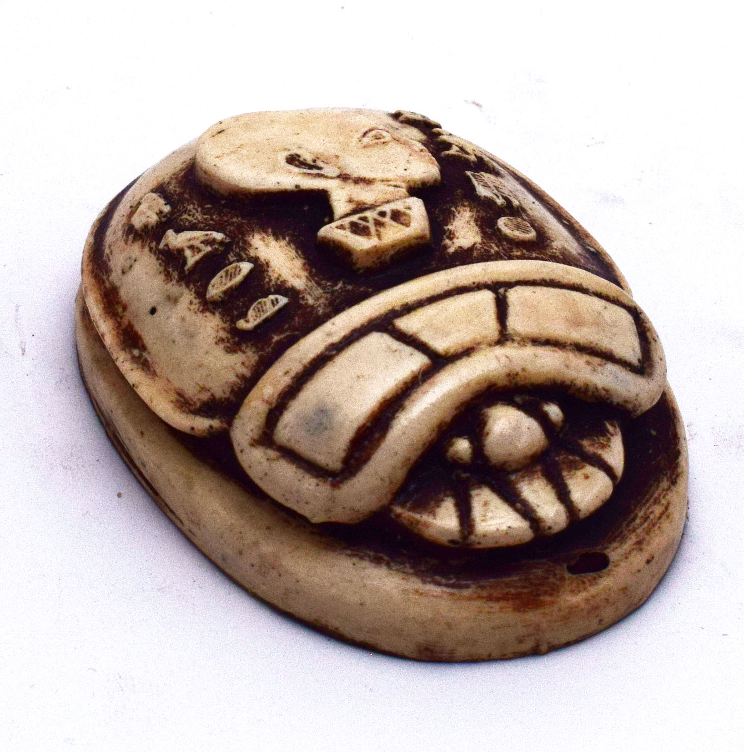 immatgar pharaonic Egyptian Scarab Statue Egyptian souvenirs gifts for Women Girls and mother ( White 2 - 6 Cm long )