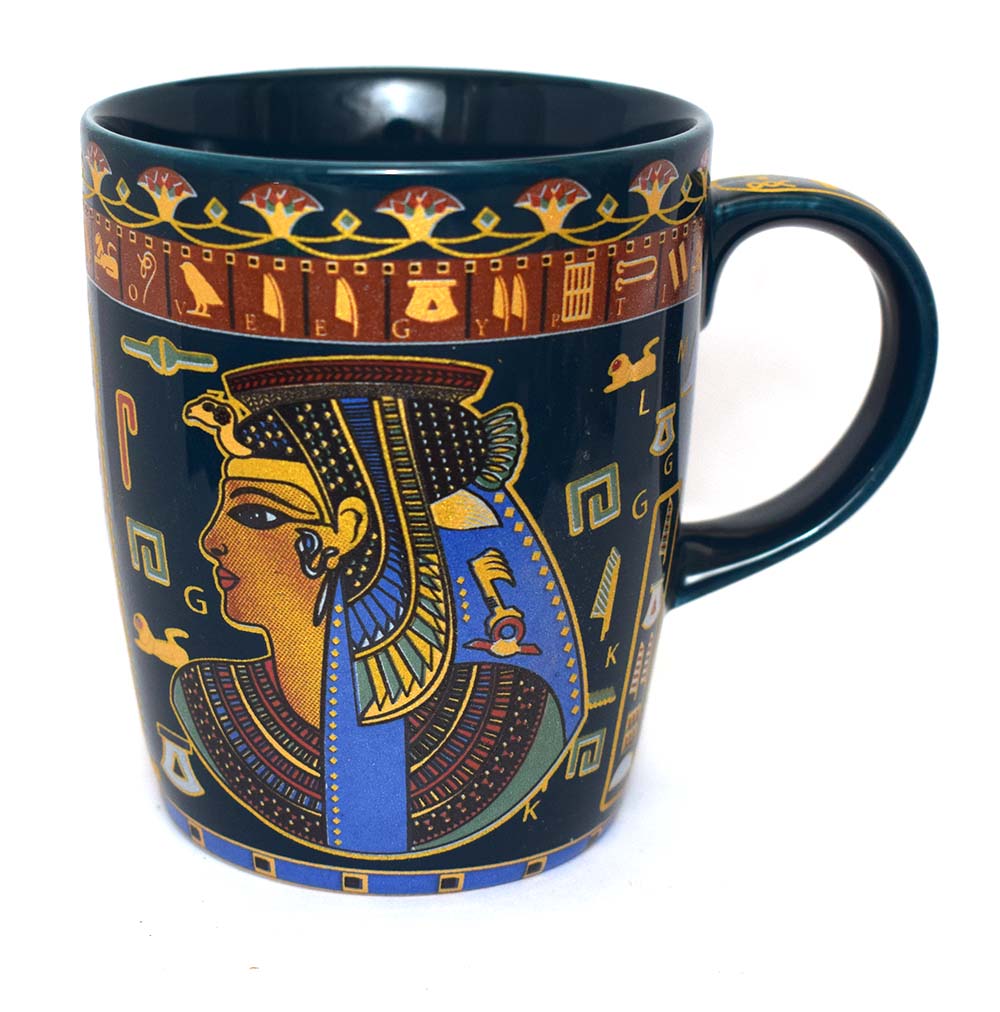 immatgar pharaonic Egyptian Cleopatra mug Egyptian souvenirs - gifts for Women Girls and Men .. ( Blue - 200 MM )