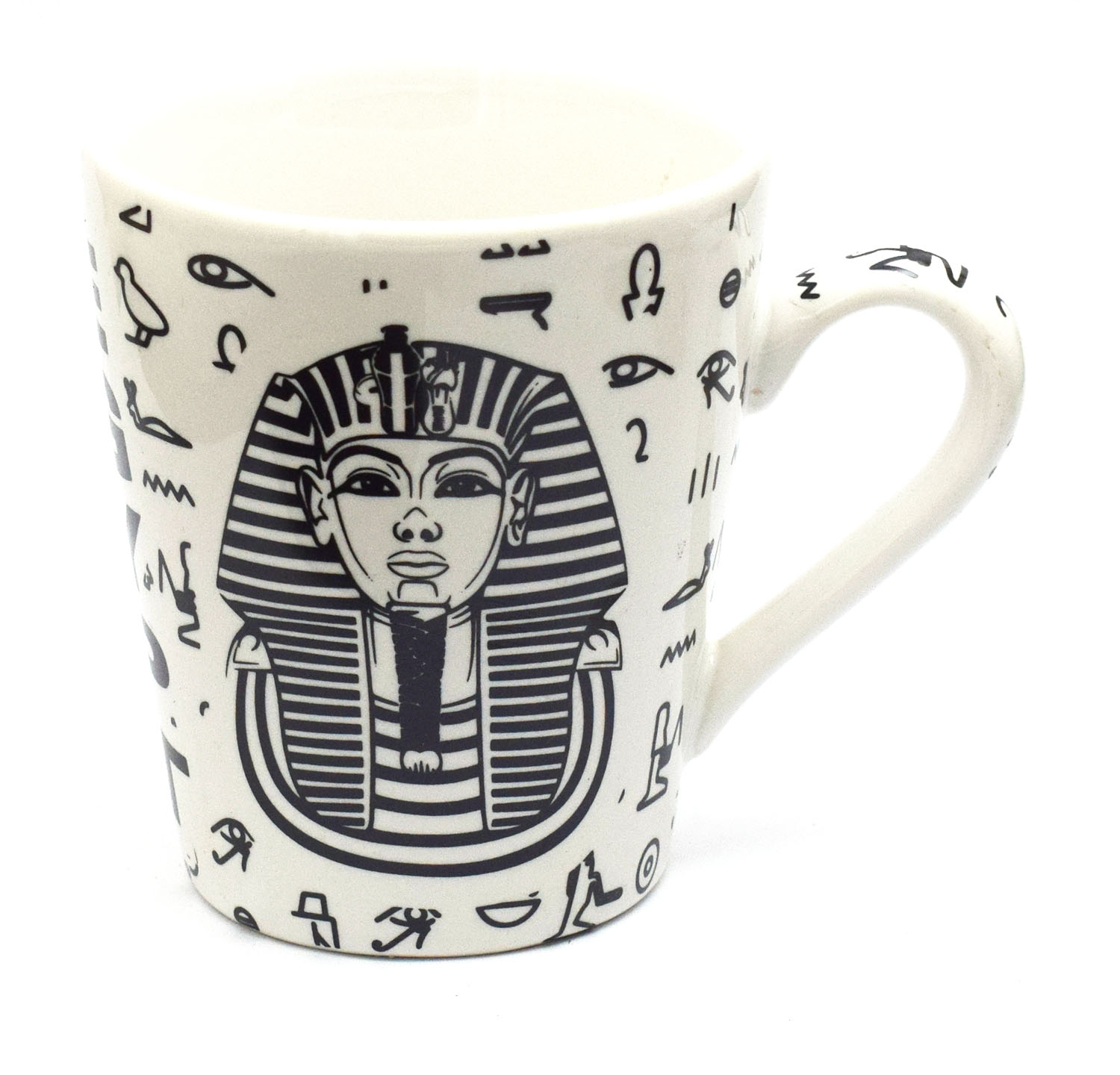 امتجار كوب توانخامون المصري  هدايا تذكارية مصرية للنساء والفتيات (أبيض - أسود - 300 ملم)